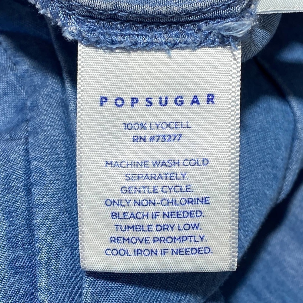 POPSUGAR Denim Blue Paperbag Jean Pants Size Small - Picture 8 of 11